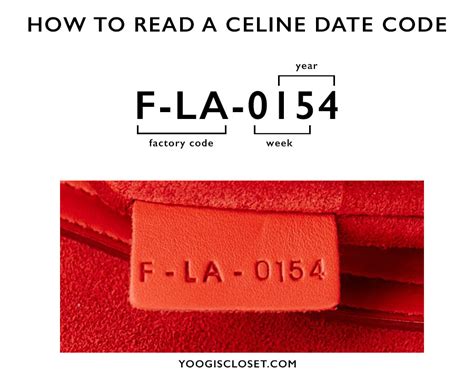 celine bag code check|Celine leather bag date code.